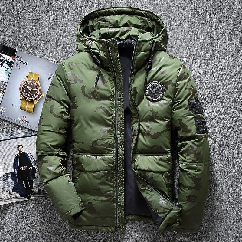 Abrigo De Invierno Con Estampado Para Hombre