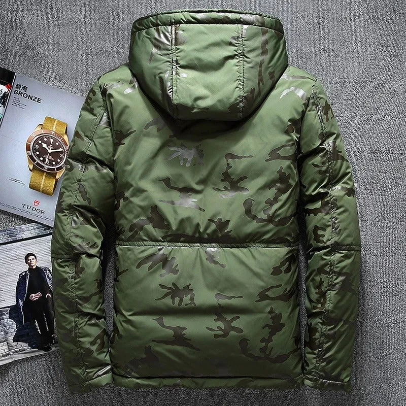 Abrigo De Invierno Con Estampado Para Hombre