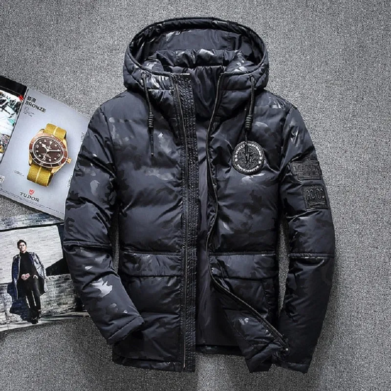 Abrigo De Invierno Con Estampado Para Hombre