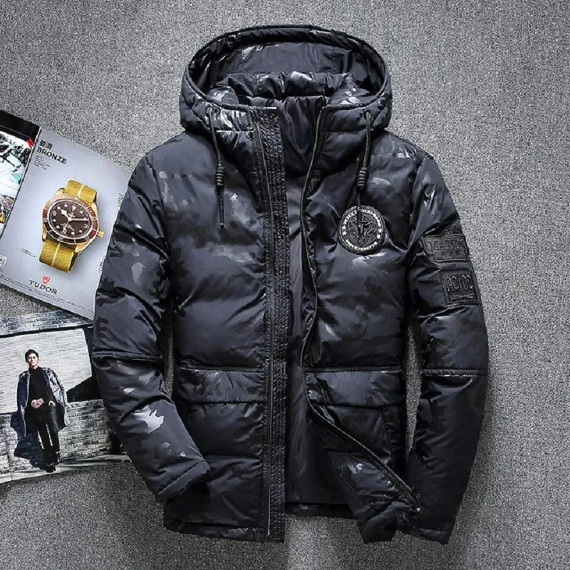 Abrigo De Invierno Con Estampado Para Hombre