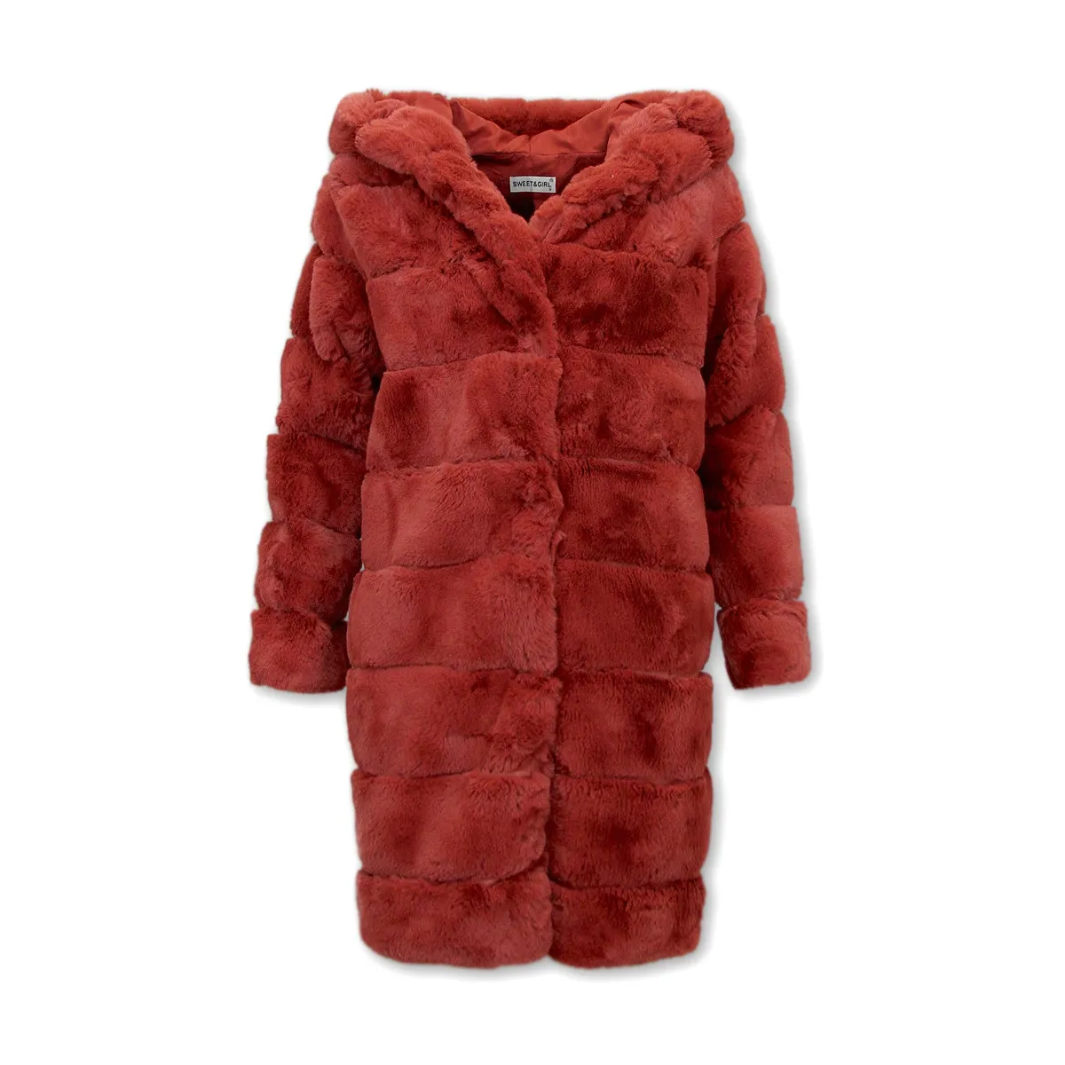Abrigo De Piel Capucha Para Mujer R