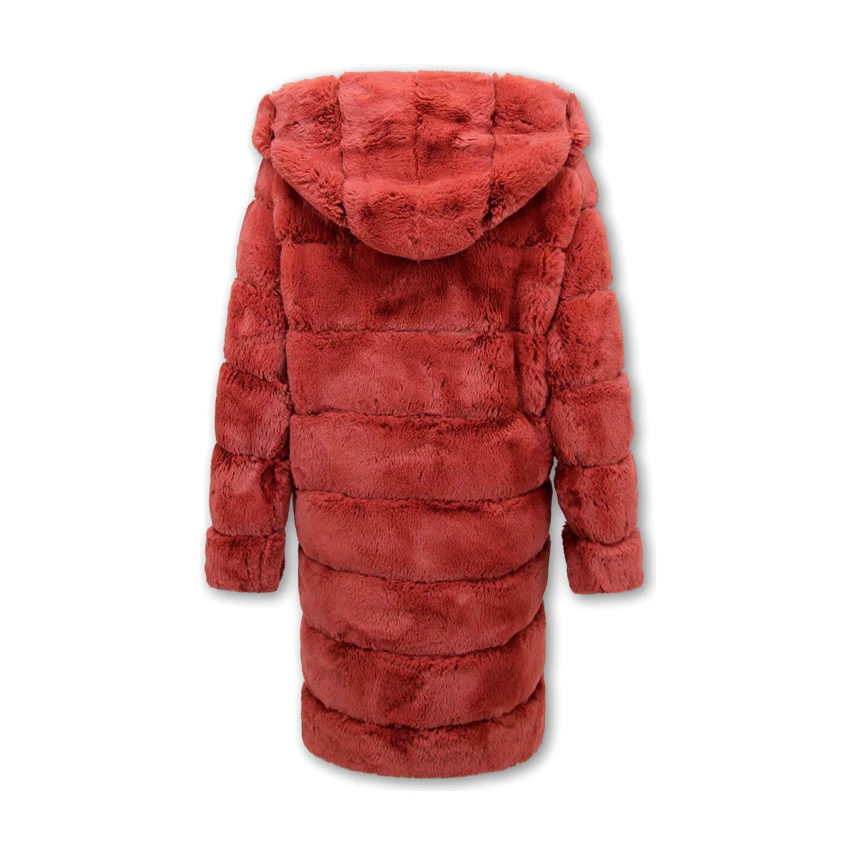 Abrigo De Piel Capucha Para Mujer R