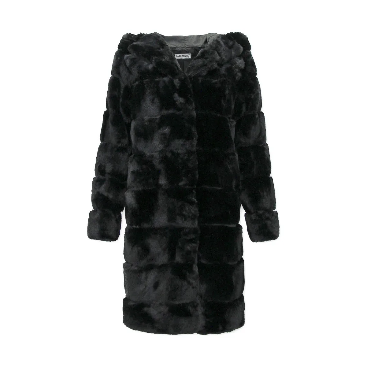 Abrigo De Piel Capucha Para Mujer Z