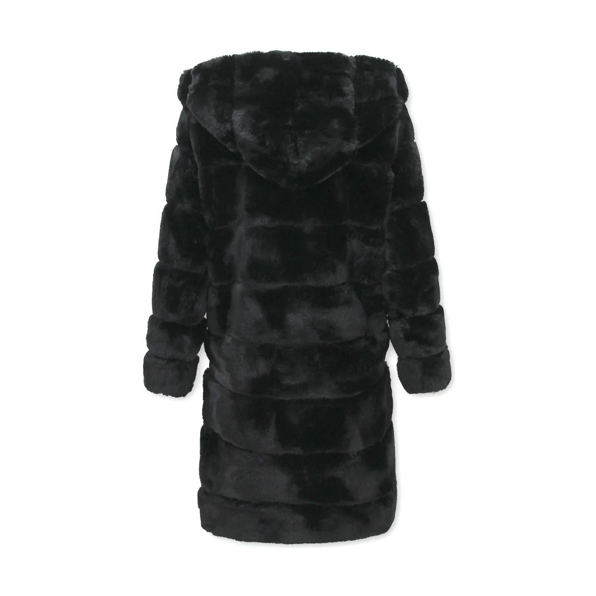 Abrigo De Piel Capucha Para Mujer Z