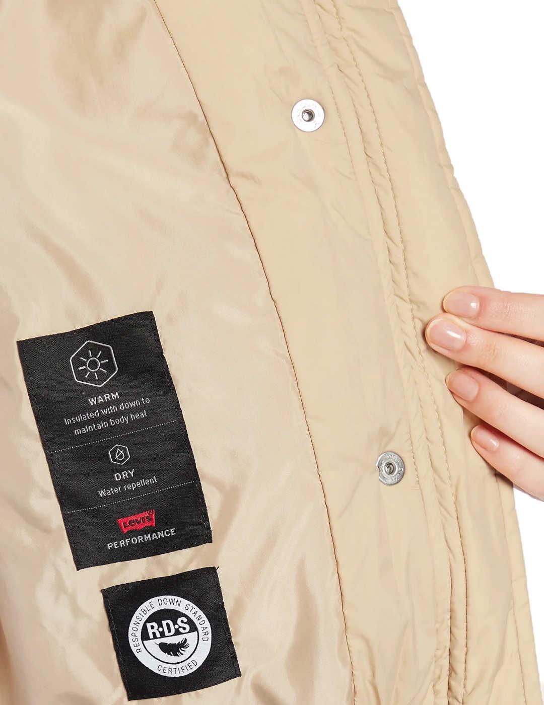 ABRIGO LEVIS PUFFER COLOR CREMA PARA MUJERB