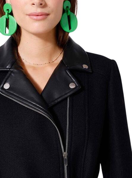 Abrigo Naf Naf Maxi Negro para Mujer