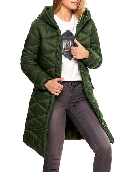 abrigo only acolchado vibe verde para mujer