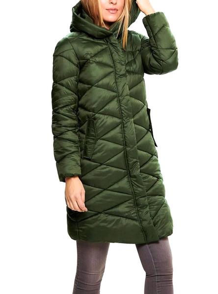 abrigo only acolchado vibe verde para mujer