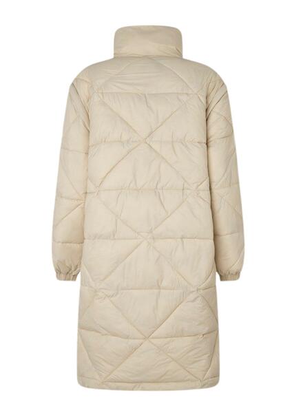 Abrigo Pepe Jeans Raven Beige Desmontable Para Mujer