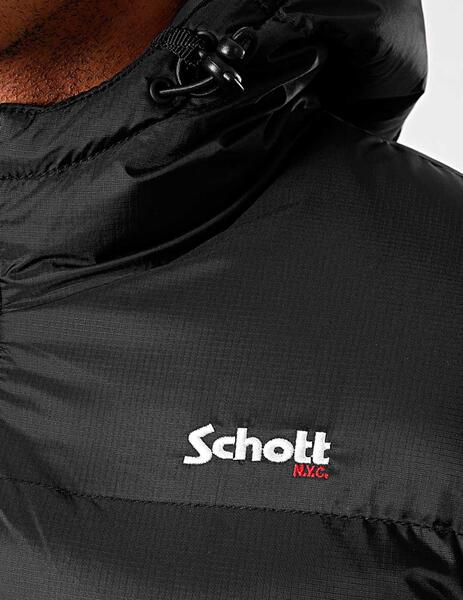 Abrigo Schott Idaho con capucha negro para hombre