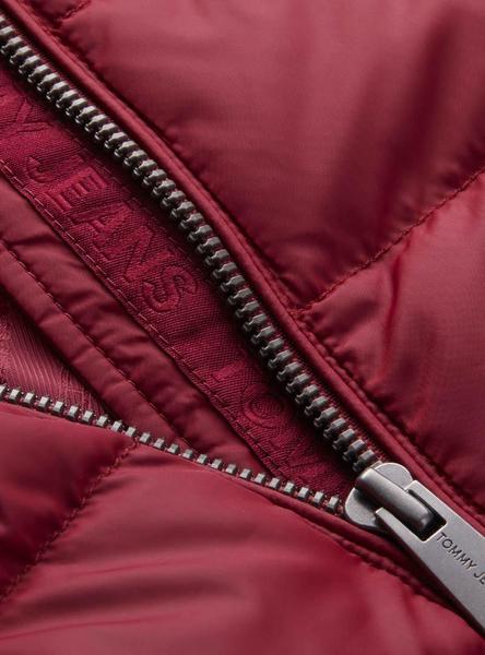 abrigo tommy jeans essential hooded granate mujer