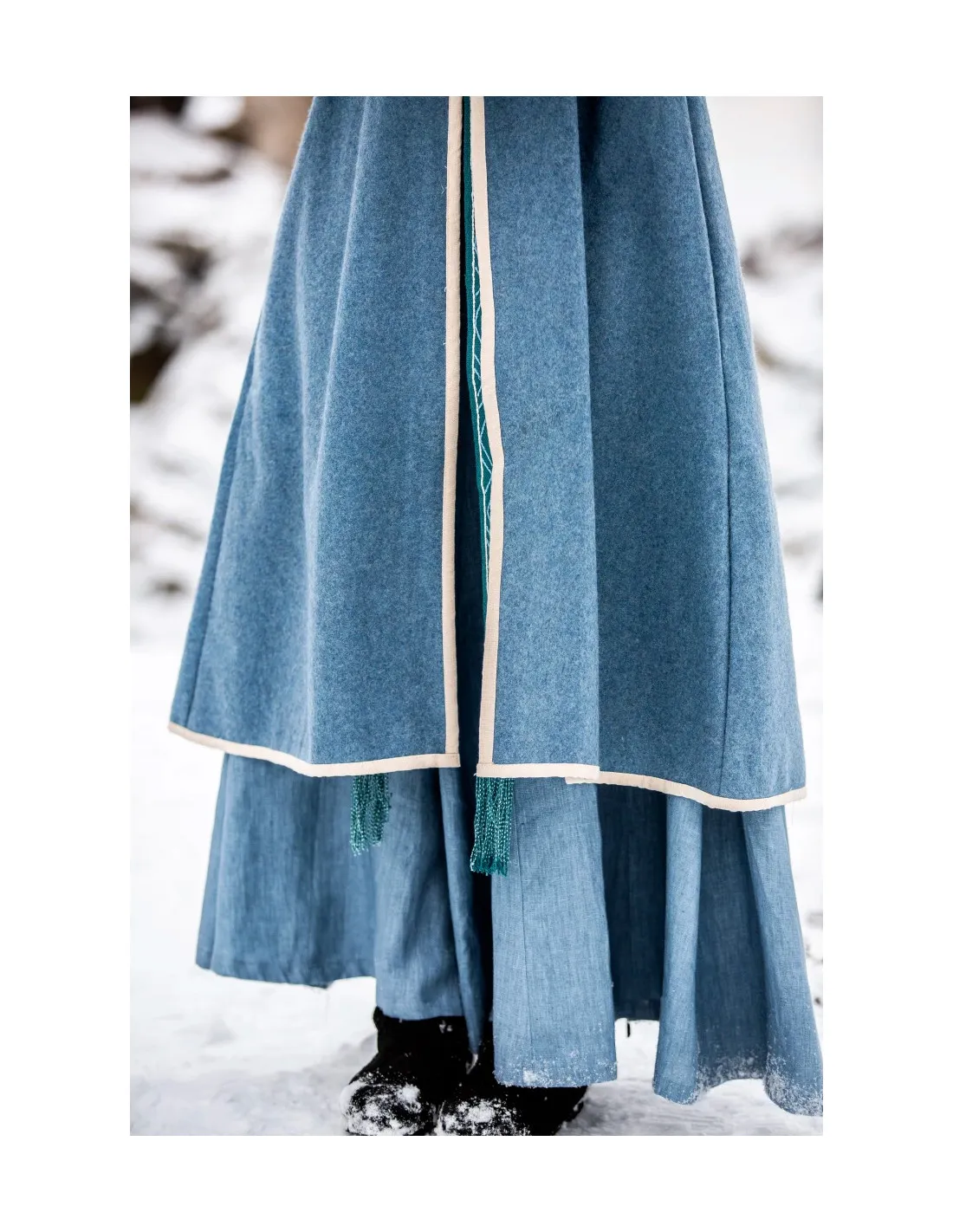 Abrigo vikingo para mujer modelo Birka Skadi, azul