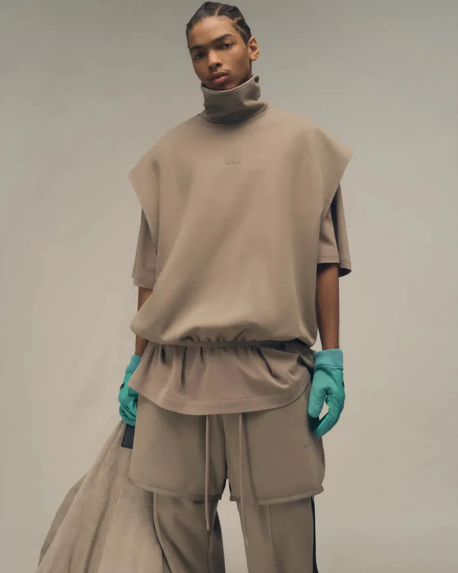 Adidas X Fear Of God Athletics Womens Suede Fleece Muscle Mock Neck Clay
