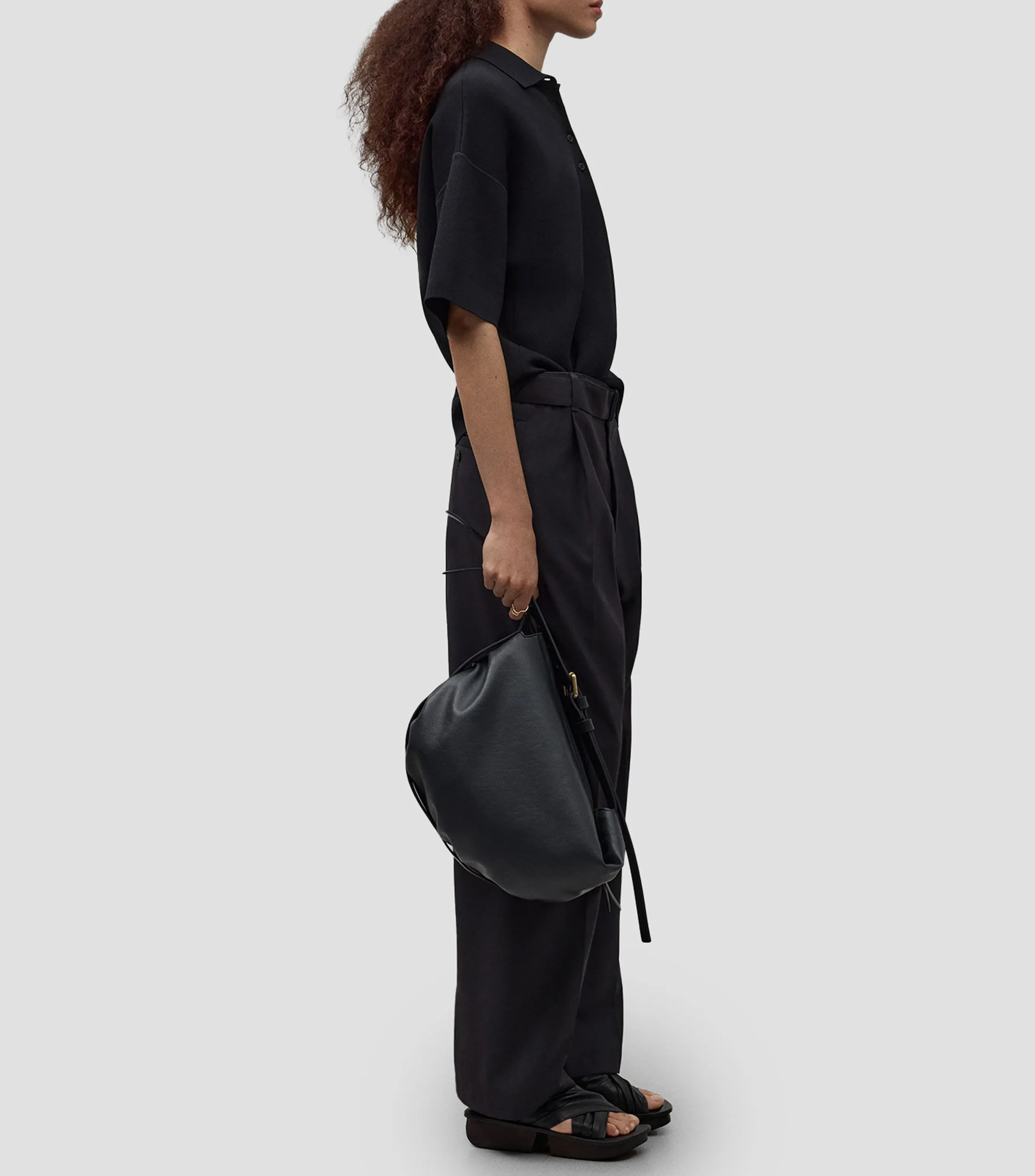 Adolfo Dominguez Bolso Hobo con Logotipo Mujer