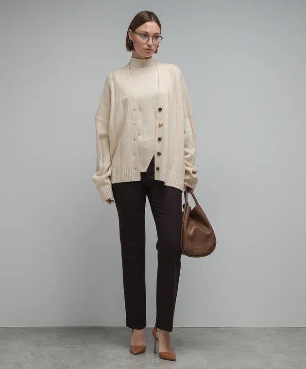 AERON Atlas beige wool and cashmere top