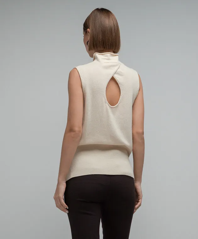 AERON Atlas beige wool and cashmere top