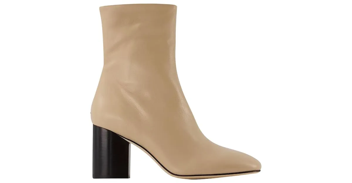 Aeyde alena 75Botines Mm con punta redonda en cueroBoot Castaño Beige 