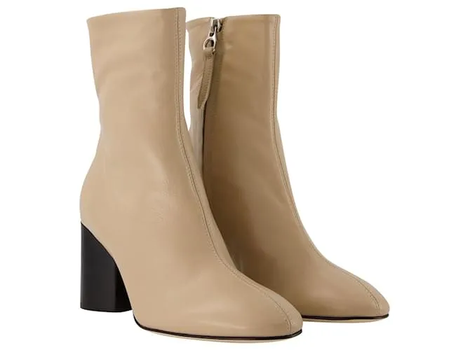 Aeyde alena 75Botines Mm con punta redonda en cueroBoot Castaño Beige 