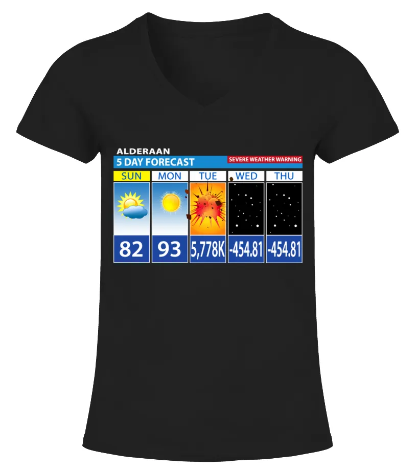 Alderaan 5 Day Forecast Camiseta cuello pico Mujer