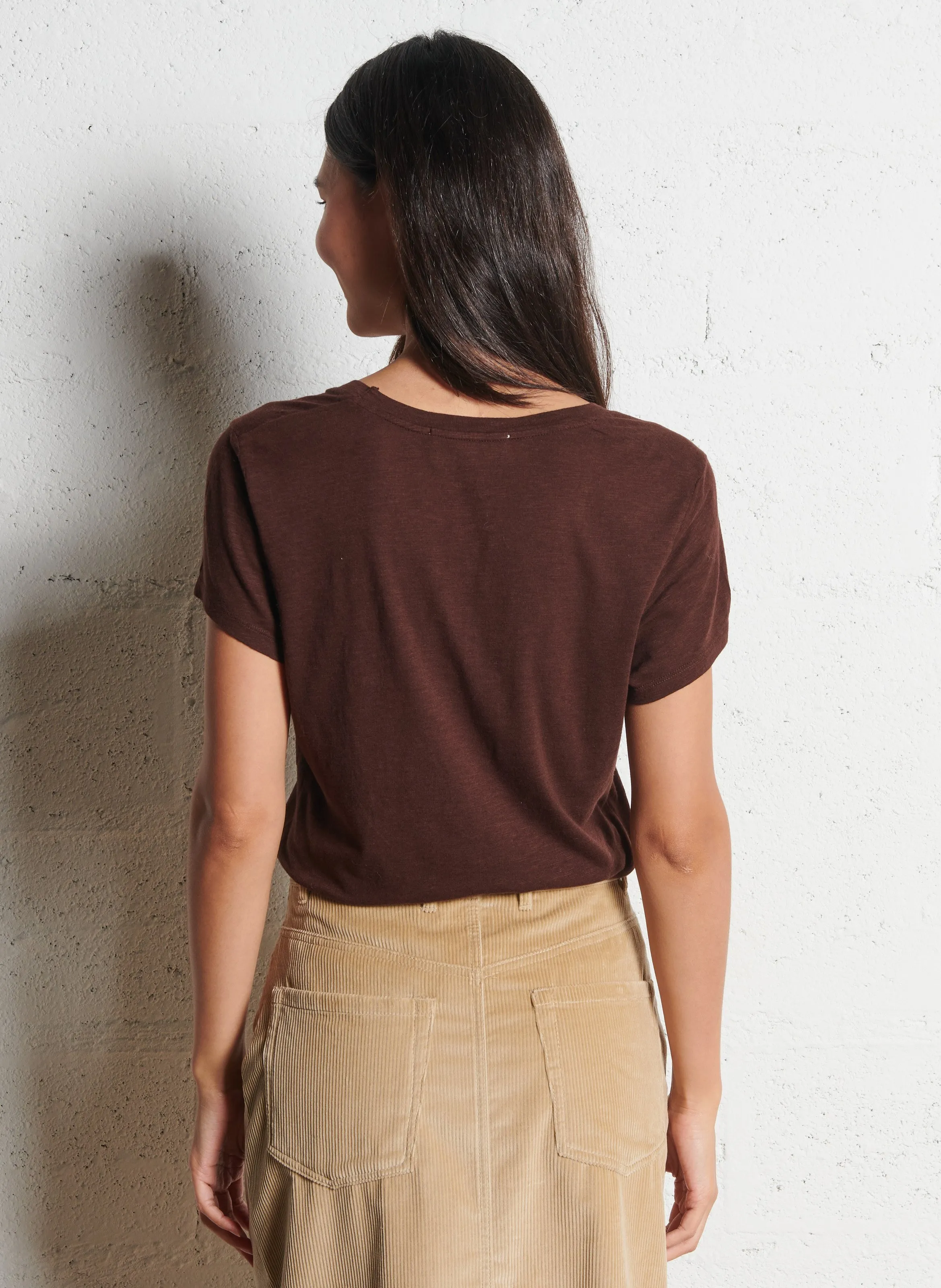 AMERICAN VINTAGE JACKSONVILLE  CAMISETA DE CUELLO REDONDO CON MANGA 7/8 EN MARRON
