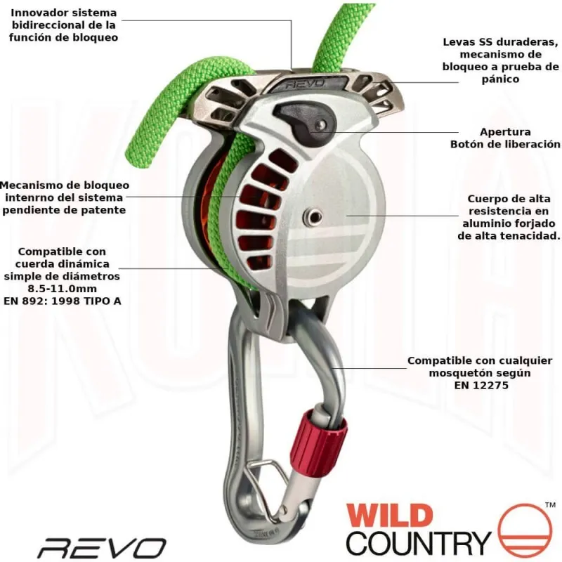 Asegurador para escalada REVO Wild Country