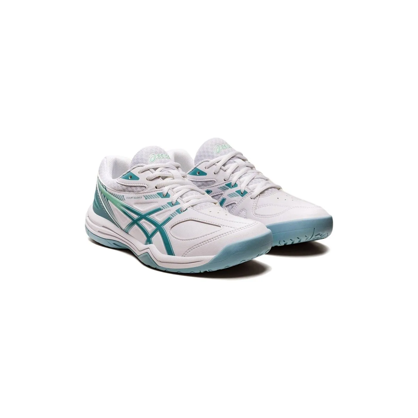 Asics Court Slide Blanco Azul Mujer