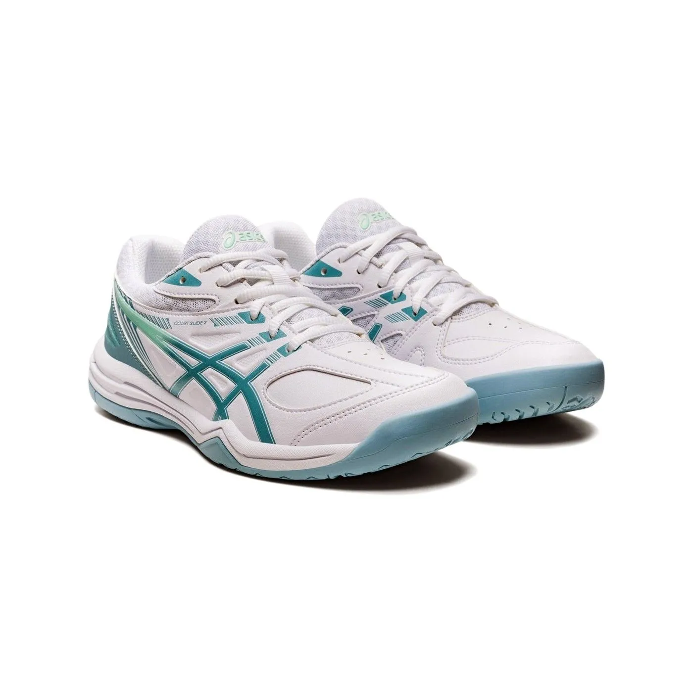 Asics Court Slide Blanco Azul Mujer