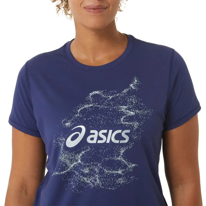 Asics Mujer Camisetas Nagino Graphic Run SS Top Azul 