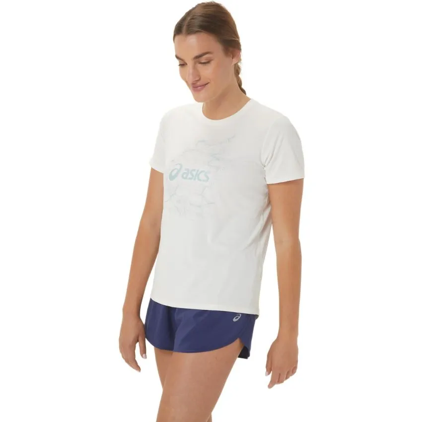 Asics Mujer Camisetas Nagino Graphic Run SS Top Blanco 