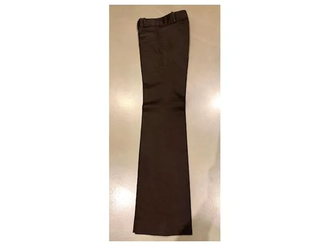AUTRE MARQUE PANTALóN DE ALGODóN CON PIERNA ELáSTICA ACAMPANADA T. 3436 MARRóN OSCURO 