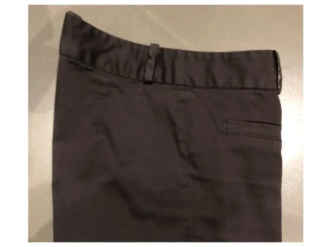 AUTRE MARQUE PANTALóN DE ALGODóN CON PIERNA ELáSTICA ACAMPANADA T. 3436 MARRóN OSCURO 