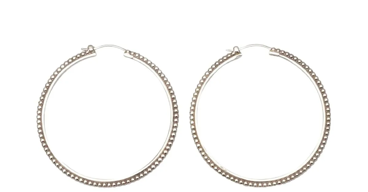 Autre Marque Pendientes de aro grandes Shinola de plata 