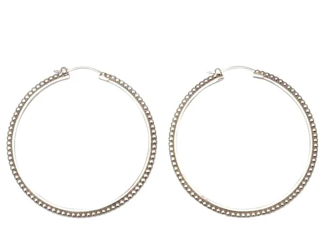 Autre Marque Pendientes de aro grandes Shinola de plata 
