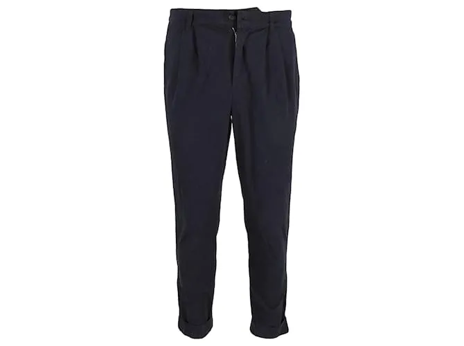 Autre Marque señor p. Pantalón Regular Fit Plisado De Algodón Negro 