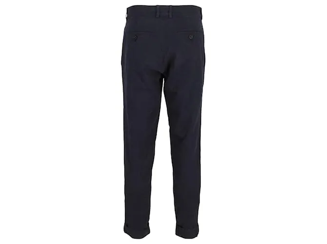 Autre Marque señor p. Pantalón Regular Fit Plisado De Algodón Negro 