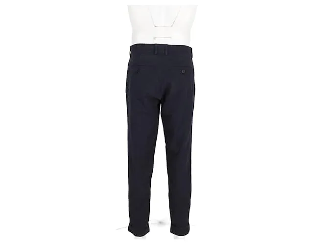 Autre Marque señor p. Pantalón Regular Fit Plisado De Algodón Negro 