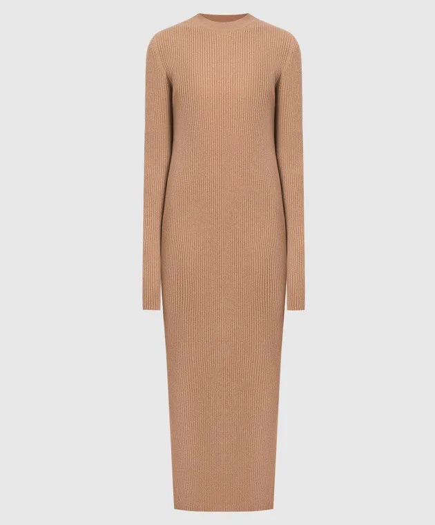 Babe Pay Pls Brown cashmere dress with a scar