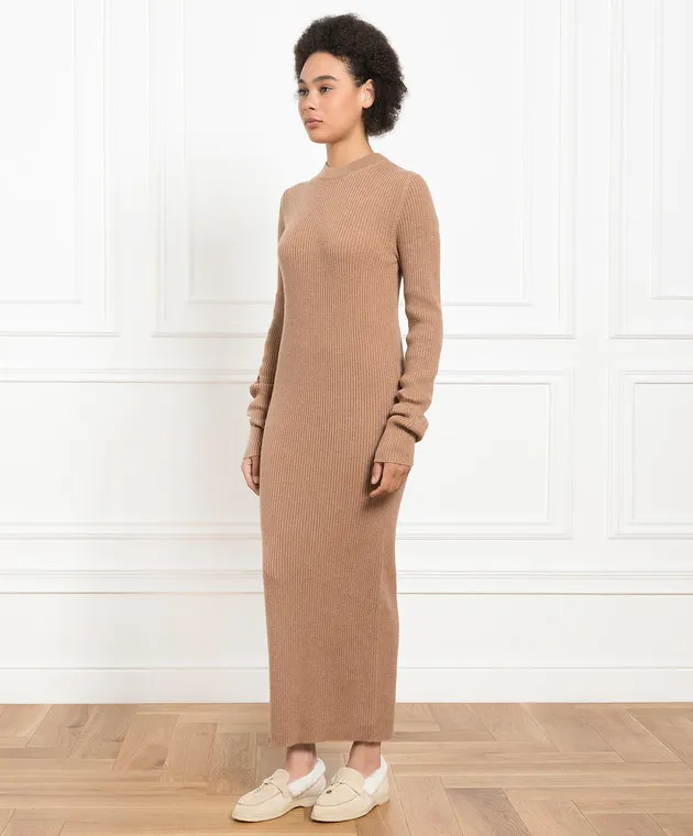 Babe Pay Pls Brown cashmere dress with a scar