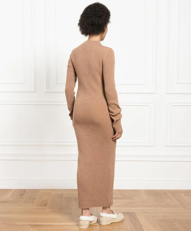 Babe Pay Pls Brown cashmere dress with a scar