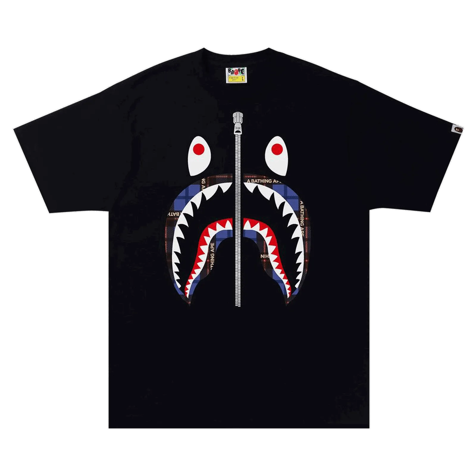 BAPE Logo Check Shark Tee