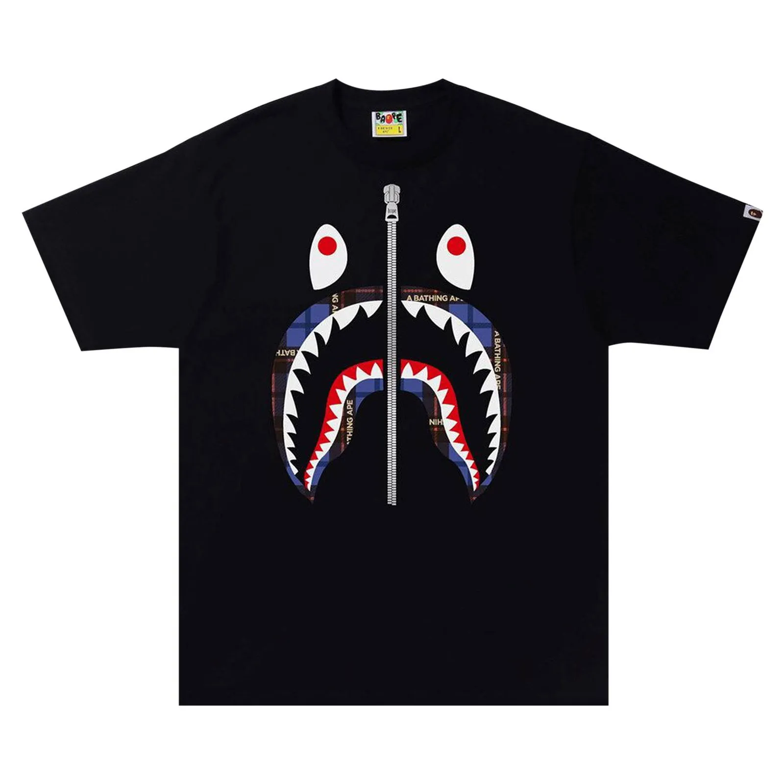 BAPE Logo Check Shark Tee