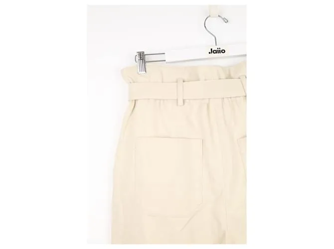 Bash Pantalón Carot de algodón Beige 