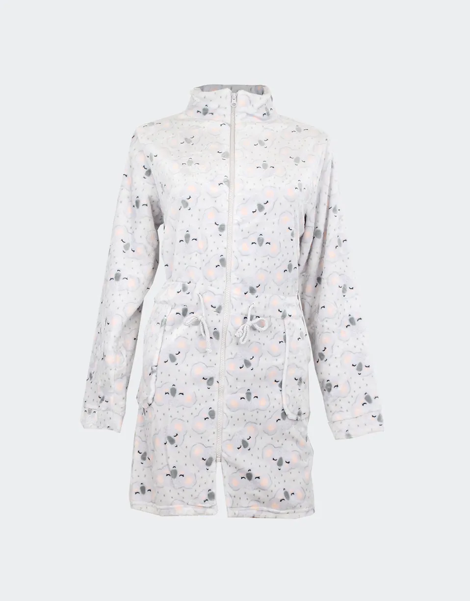 Batín mujer coralina cremallera estampado koalas