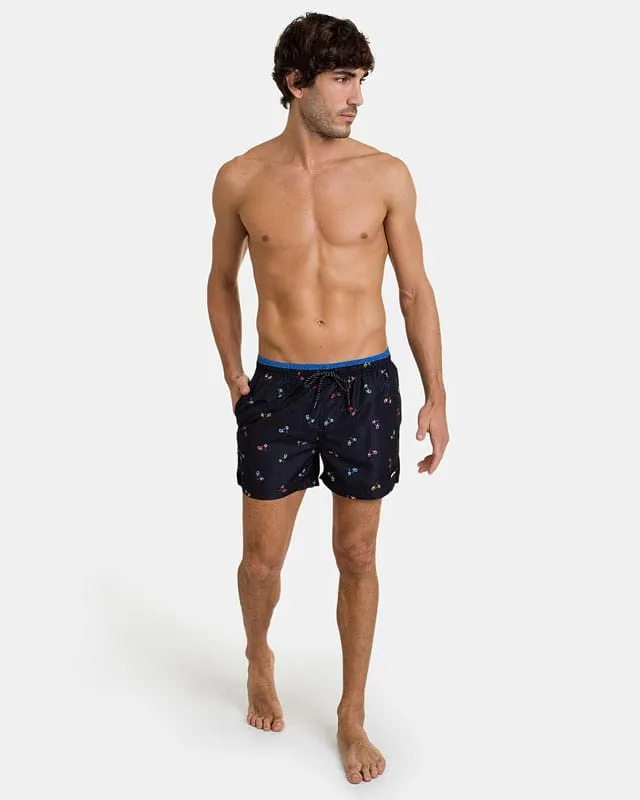 Bañador Massana en negro estampado con motos