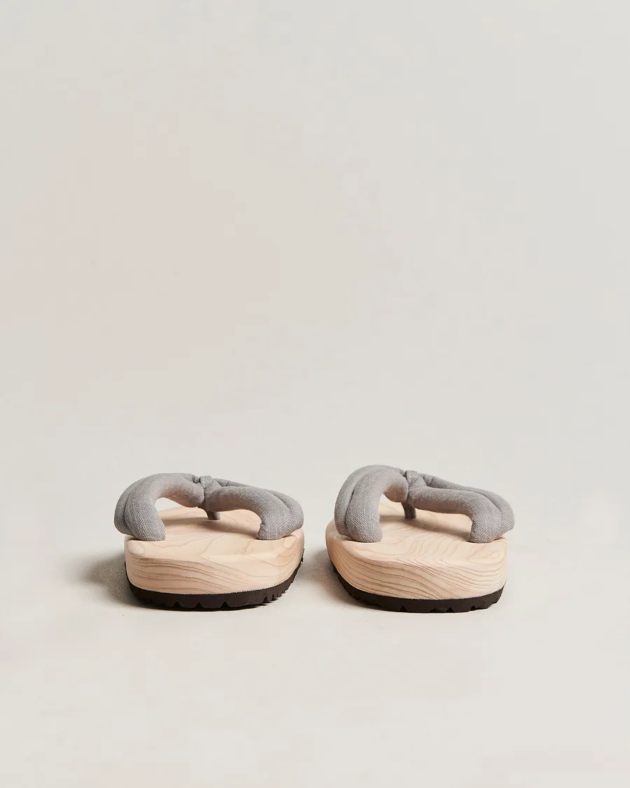Beams Japan Wooden Geta Sandals Light Grey