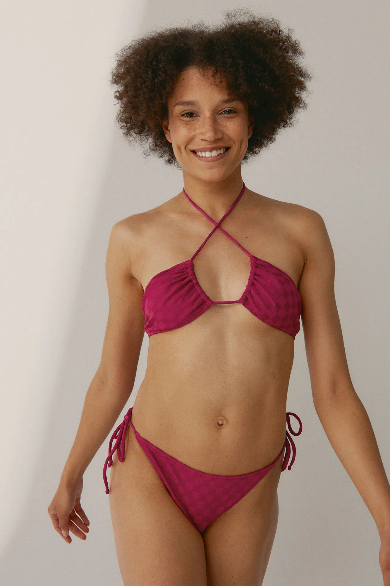 Black Limba Top bikini multiposición Chess