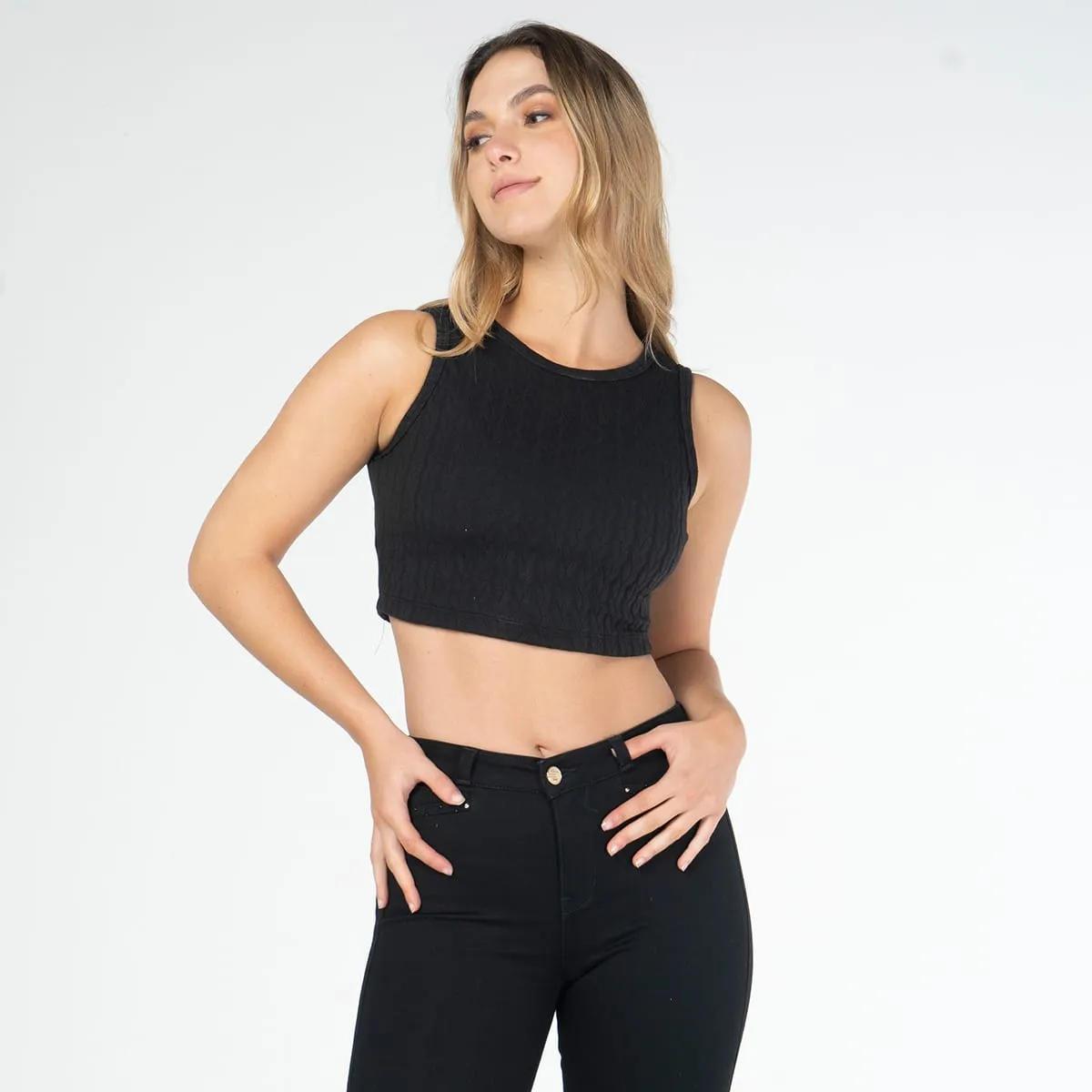Blusa Crop Top Nuez