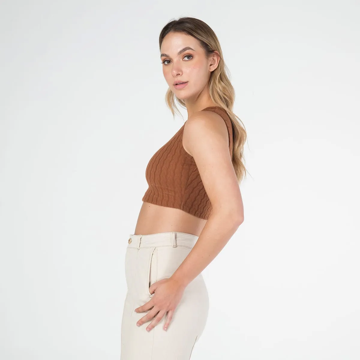 Blusa Crop Top Nuez
