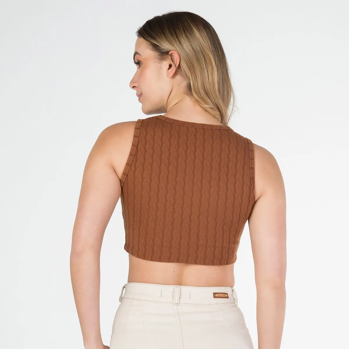 Blusa Crop Top Nuez