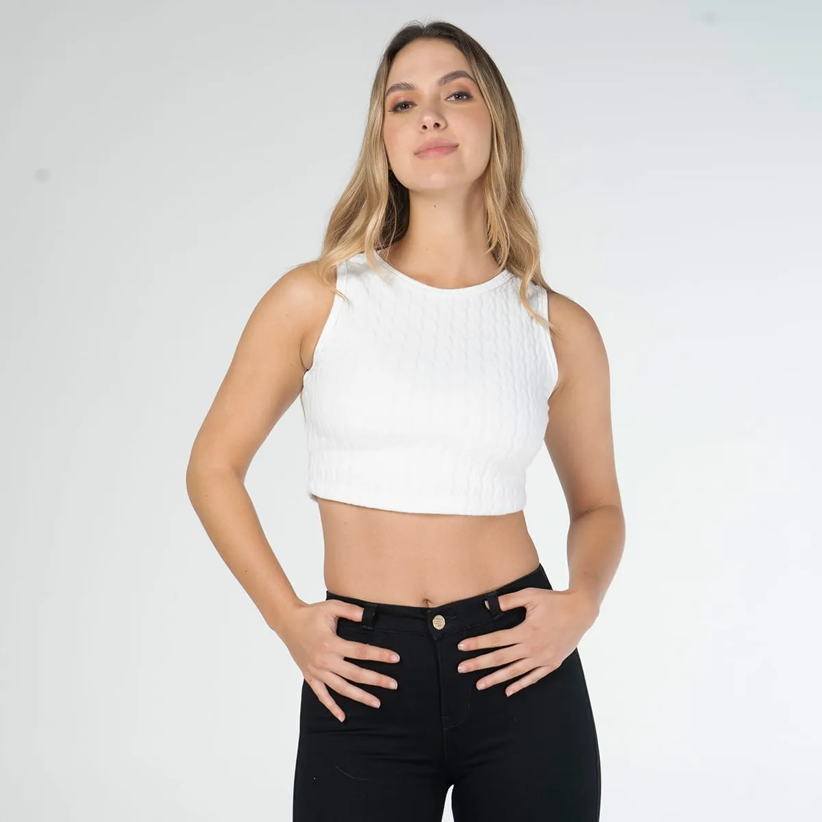 Blusa Crop Top Nuez